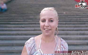 German ugly blonde teen public persevere in EroCom Date fuck